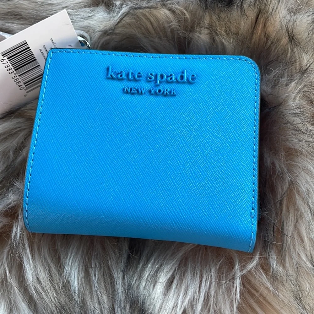 Kate Spade ♠️ New York Small Zip Bifold Wallet Oceanside - Picture 2 of 8